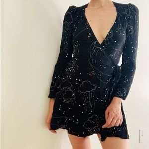 Reformation long sleeve wrap dress